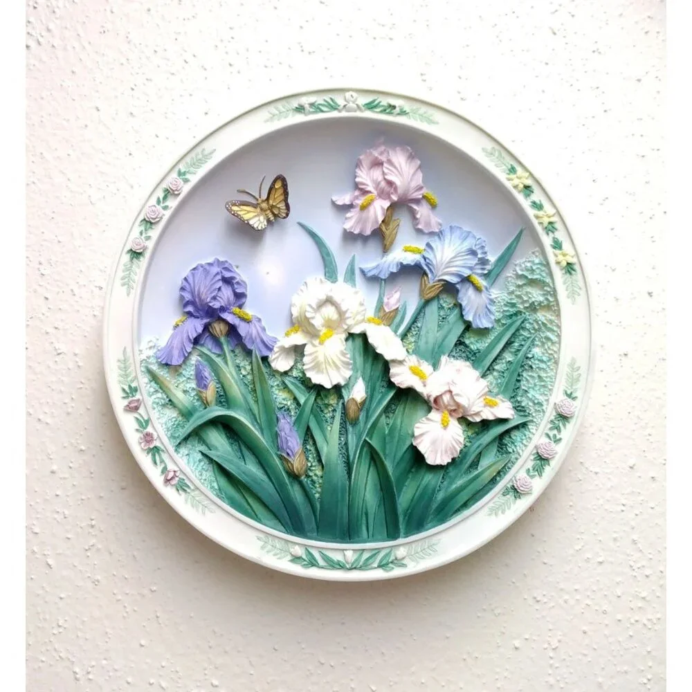 Lena Liu's 3D Plate The Iris Garden Bradford Exchange Limited Edition Wall Decor